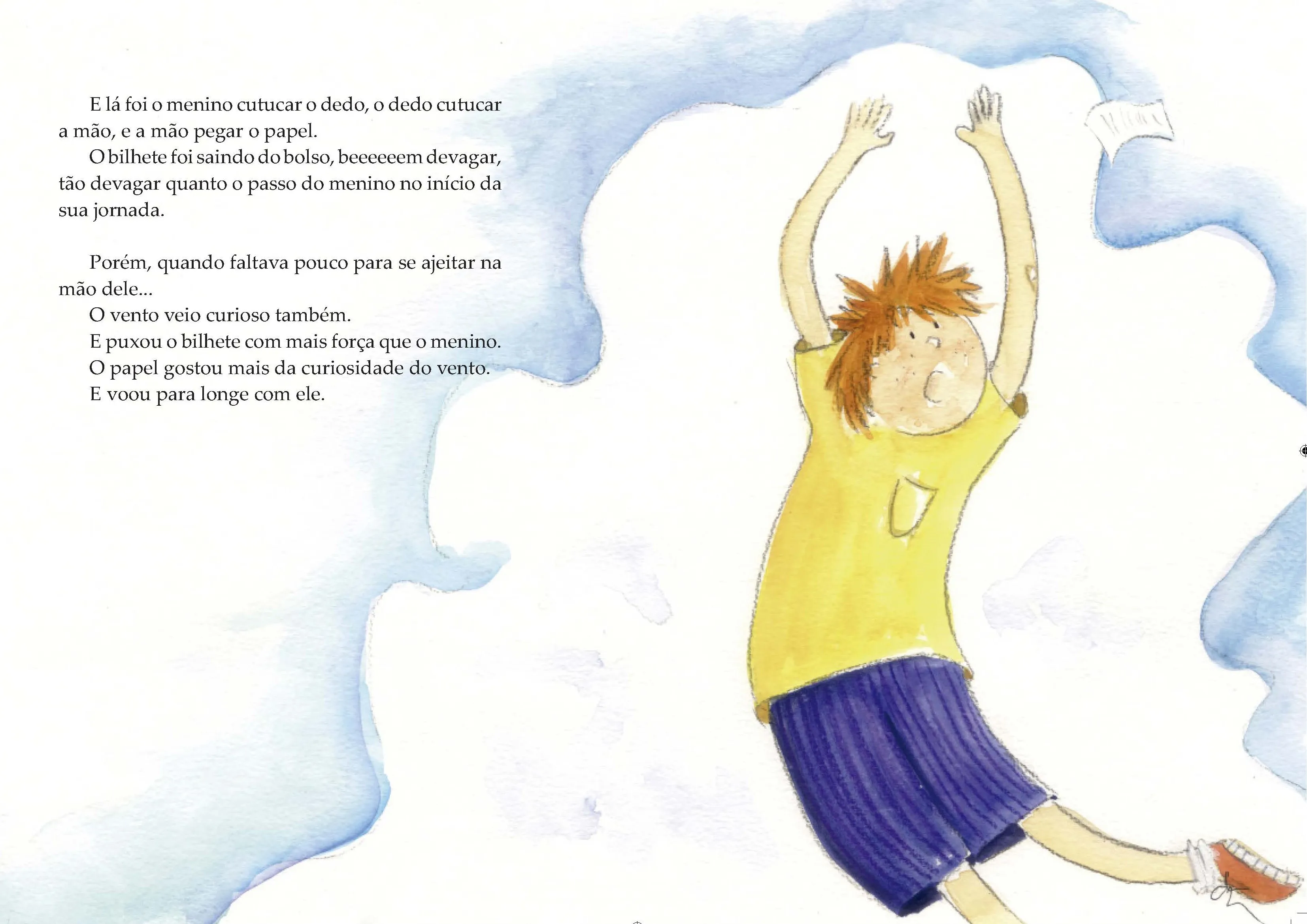 Imagem de página do livro O menino, o bilhete e o vento - 2ª edição